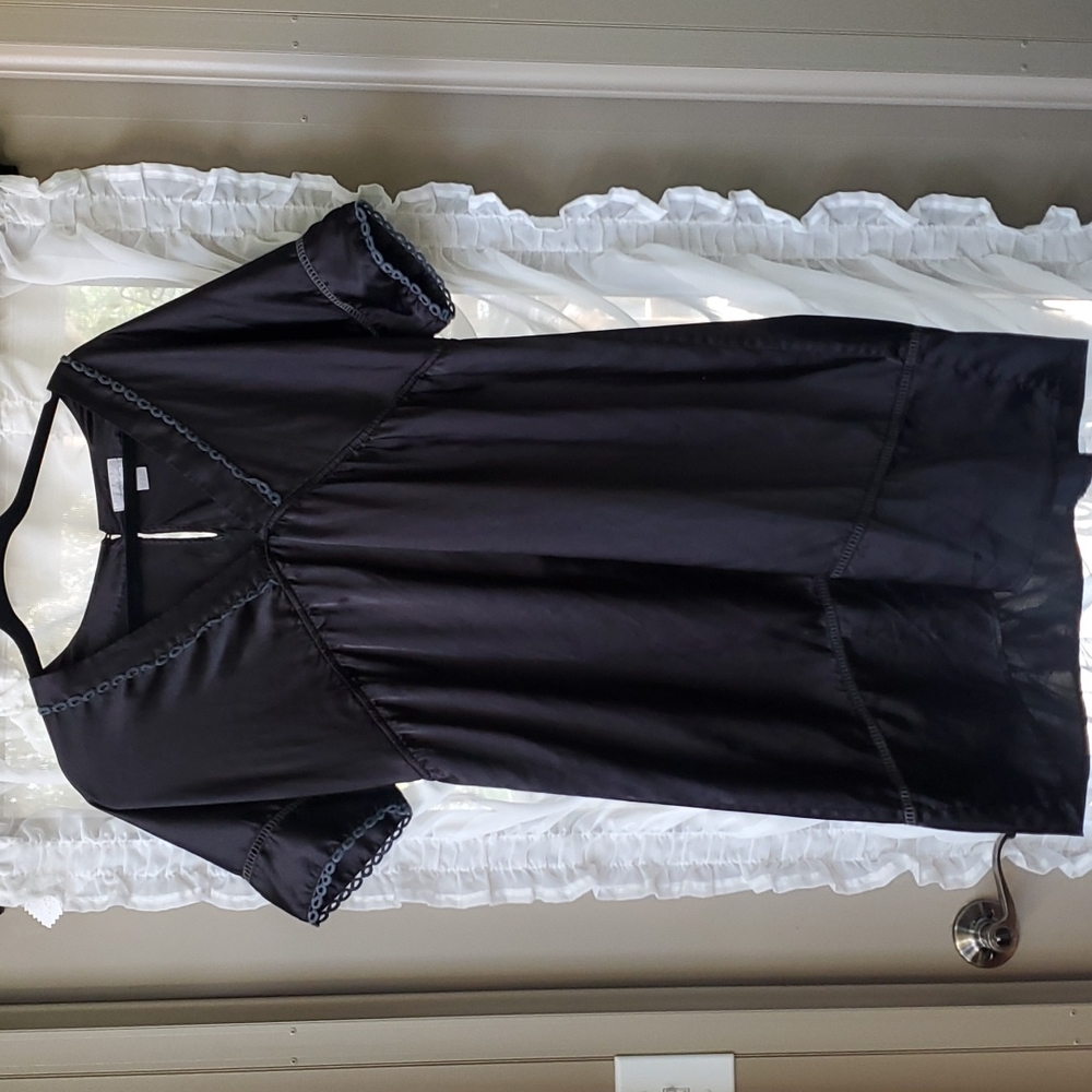 LAUREN U Black Satin Doll Dress